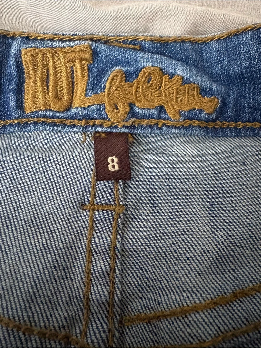 KUT From the Kloth Denim Pencil Skirt Size 8 Blue Stretch Jean Y2K Midi
